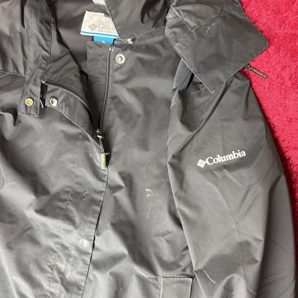 Columbia Pouring Adventure III Waterproof Jacket‎ Mens M Black Omni-Tech Hooded